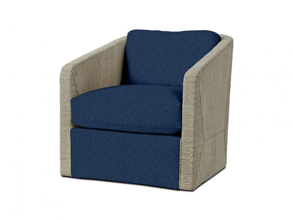 Palecek Carmine Swivel Lounge Chair, Fog White Fog White