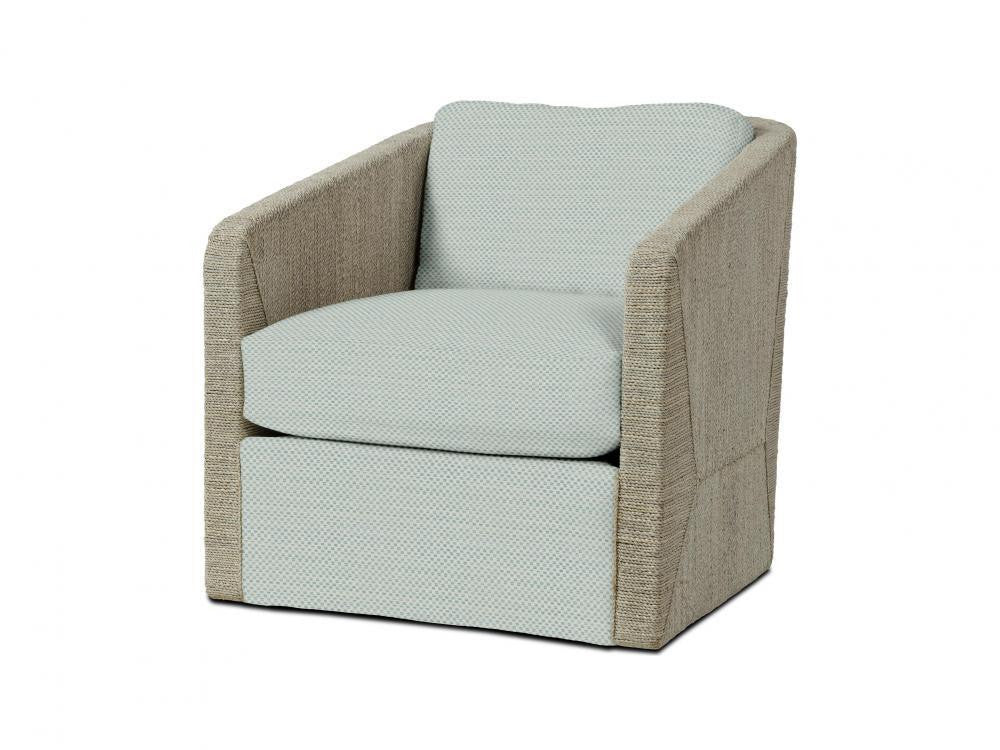 Palecek Carmine Swivel Fog White Lounge Chair, Grade D F Fog White