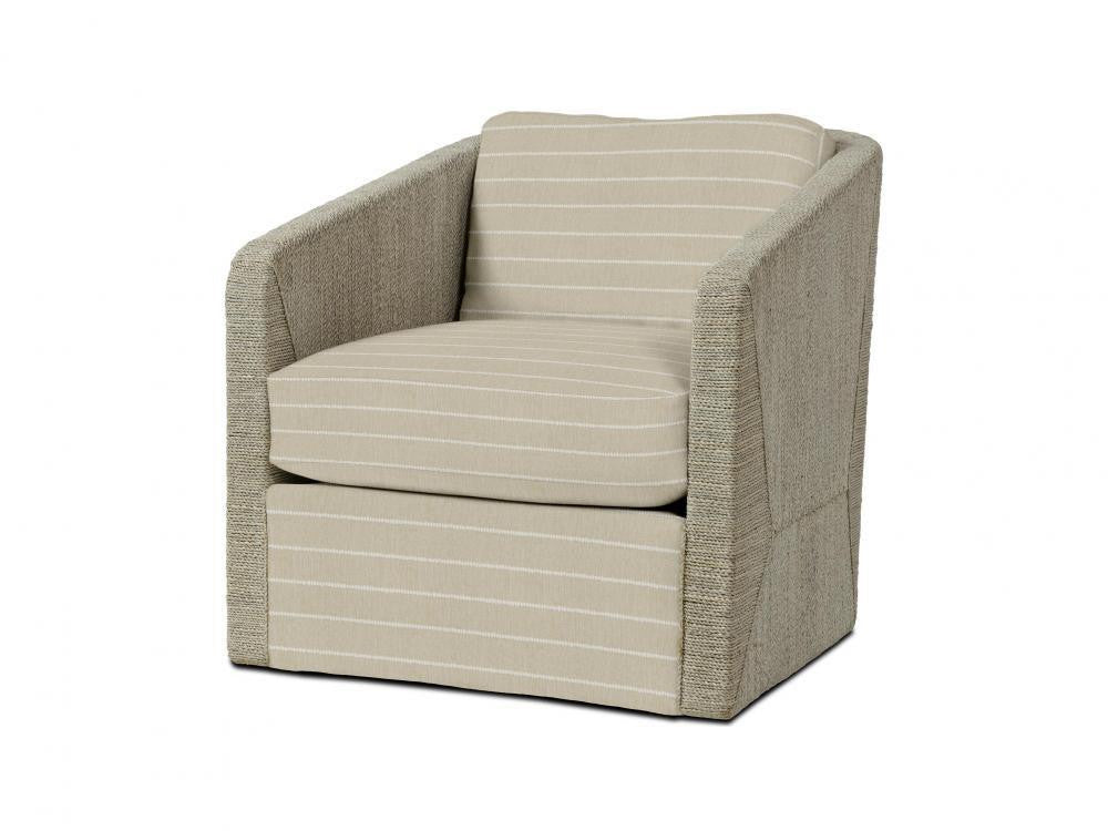 Palecek Carmine Swivel Lounge Chair, Fog White Fog White