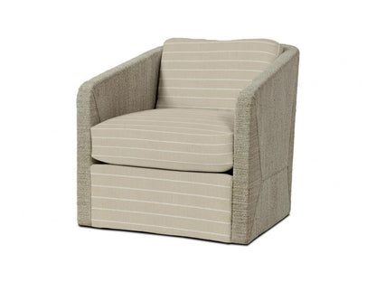 Carmine Swivel Lounge Chair - Fog White, Deluxe Cushion