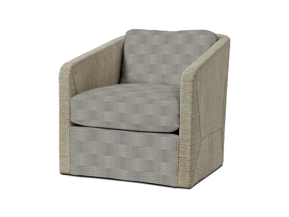 Palecek Carmine Swivel Lounge Chair, Fog White Fog White