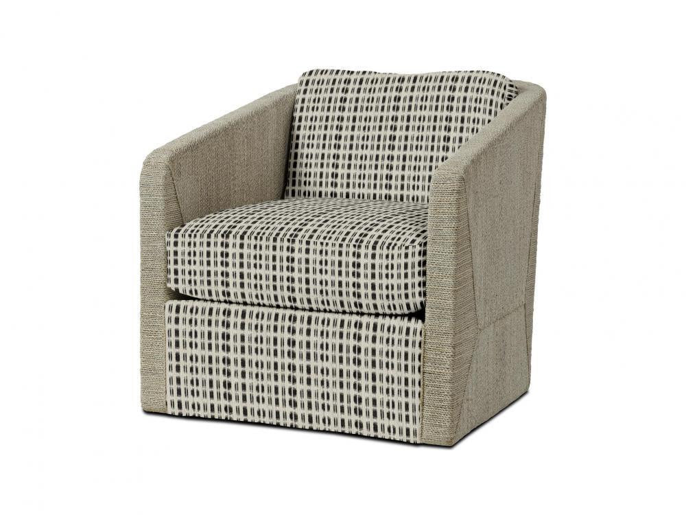 Palecek Carmine Swivel Fog White Lounge Chair, Grade D F Fog White