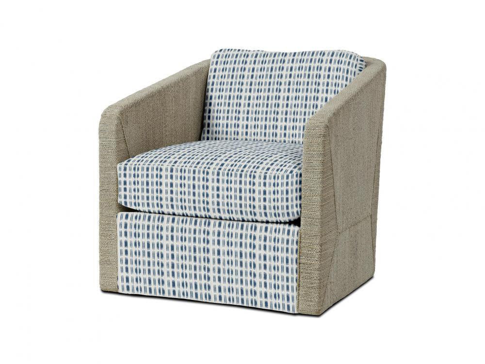 Palecek Carmine Swivel Fog White Lounge Chair, Grade D F Fog White