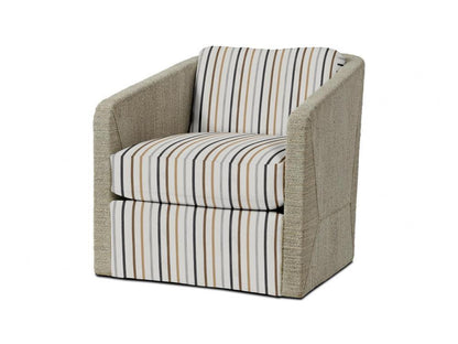 Carmine Swivel Lounge Chair - Fog White, Deluxe Cushion