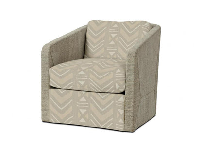 Carmine Swivel Lounge Chair - Fog White, Standard Cushion