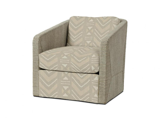 Palecek Carmine Swivel Fog White Lounge Chair, D Fabric Fog White