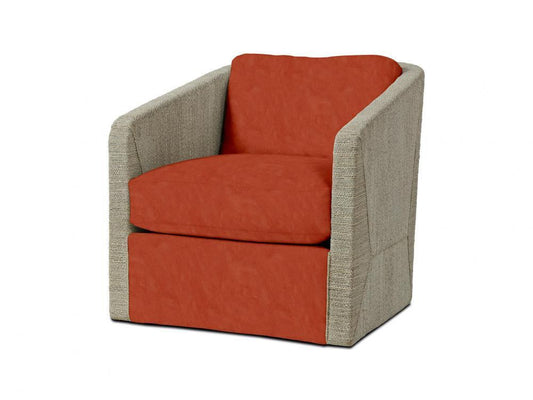 Palecek Carmine Swivel Fog White Lounge Chair, Grade M L Fog White