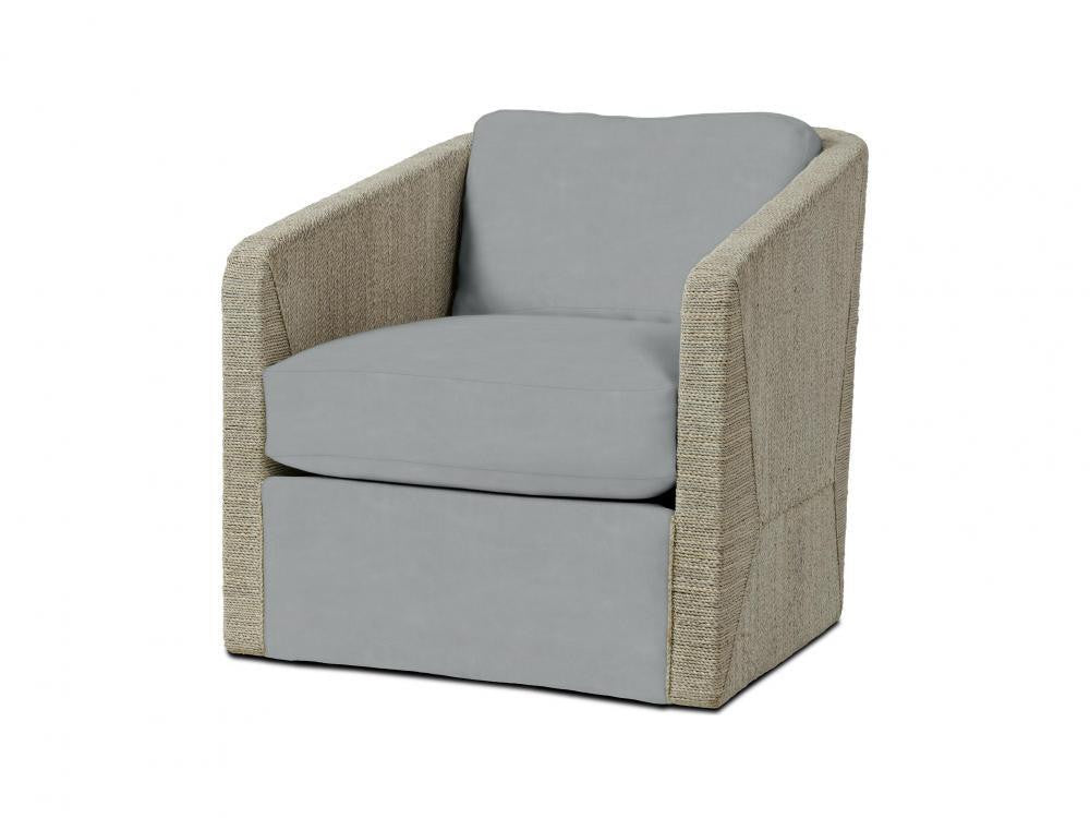 Palecek Carmine Swivel Lounge Chair, Fog White Fog White