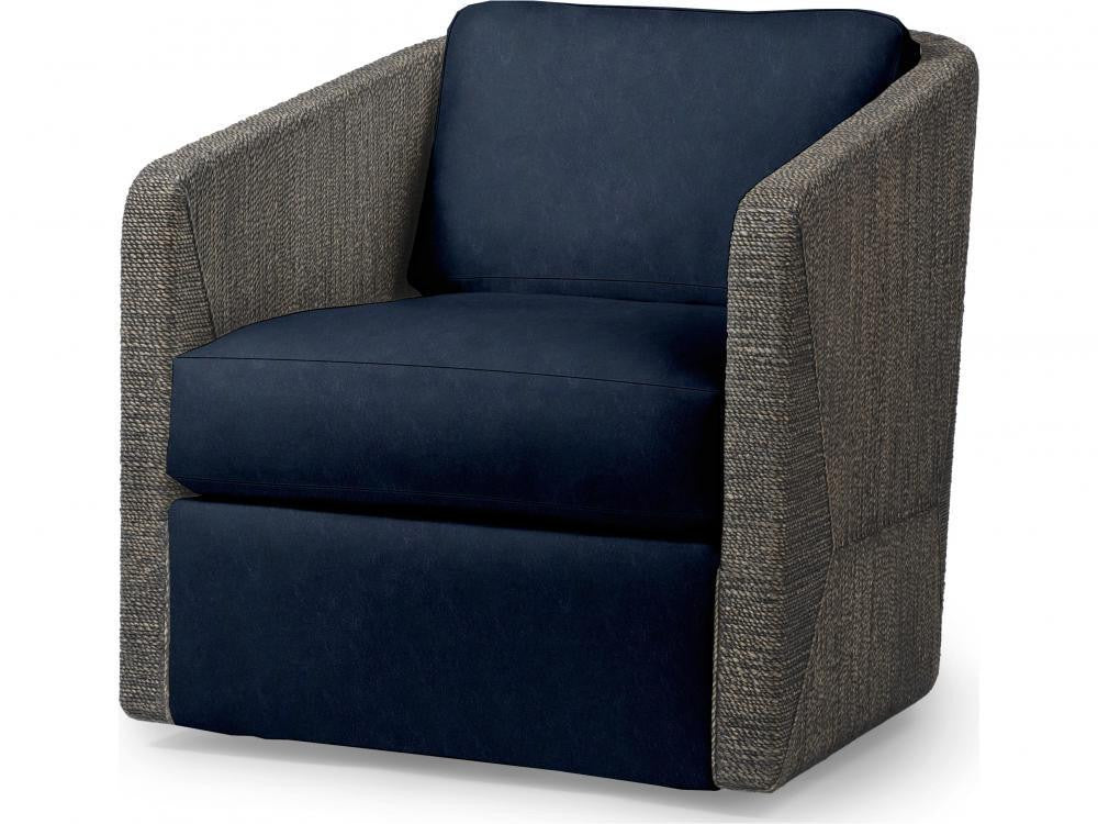 Palecek Carmine Swivel Mocha Wash Lounge Chair, Grade M  Mocha Wash