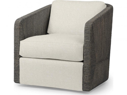 Palecek Carmine Swivel Mocha Wash Lounge Chair, Grade C  Mocha Wash