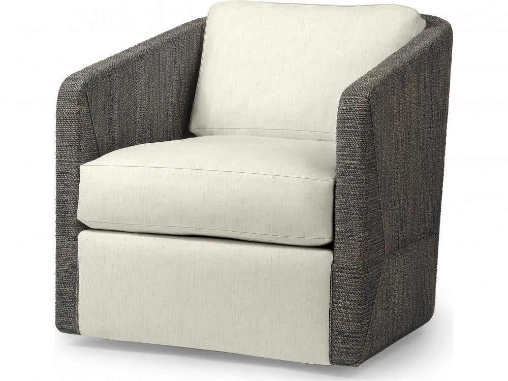 Palecek Carmine Swivel Mocha Wash Lounge Chair, Grade C  Mocha Wash