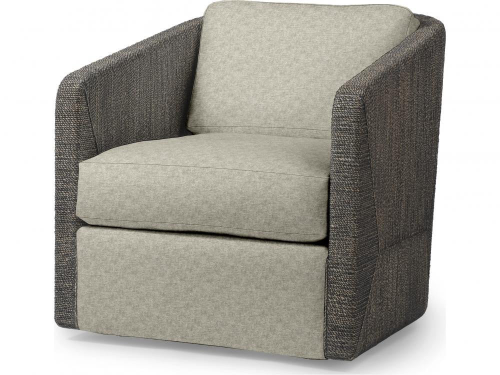Palecek Carmine Swivel Mocha Wash Lounge Chair, Grade C  Mocha Wash