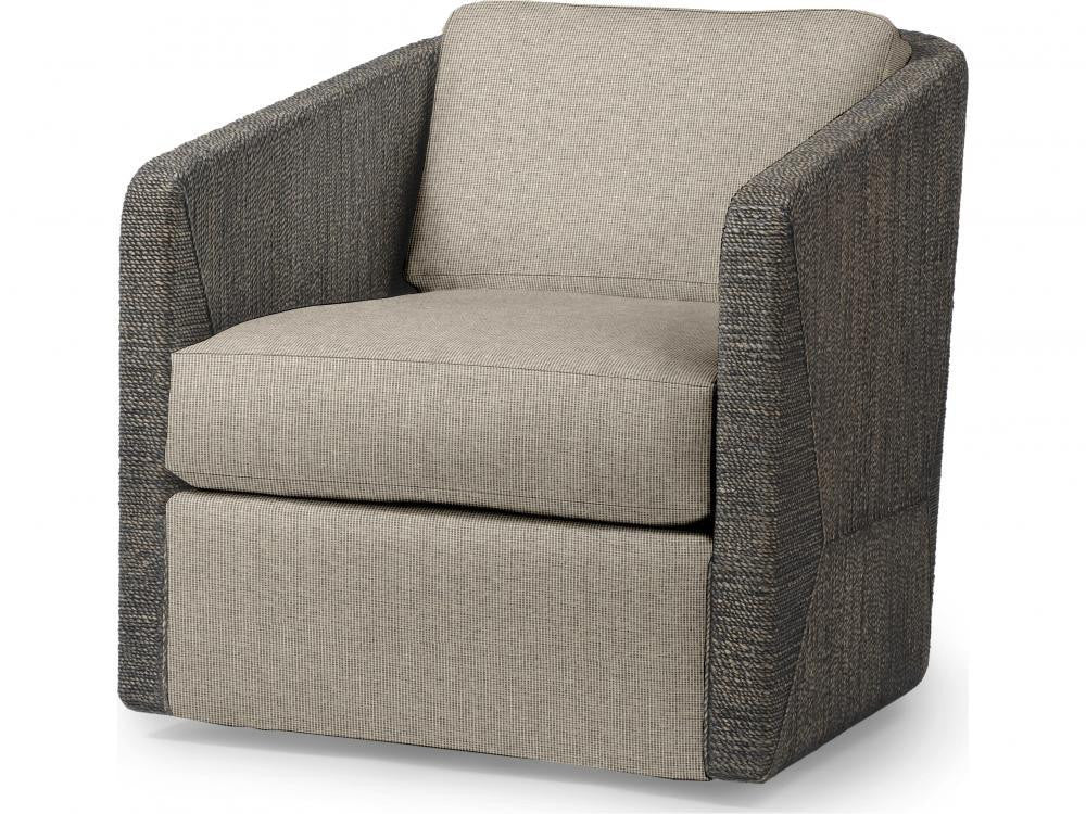 Palecek Carmine Swivel Mocha Wash Lounge Chair, Grade L  Mocha Wash