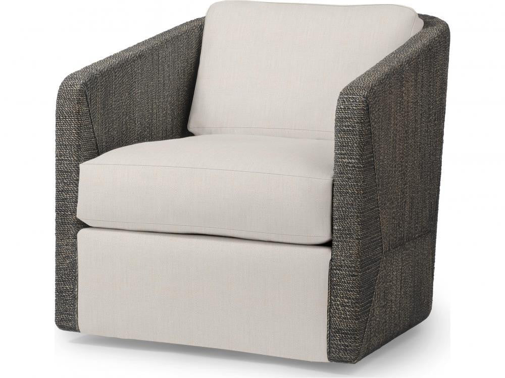 Palecek Carmine Swivel Mocha Wash Lounge Chair, Grade C  Mocha Wash