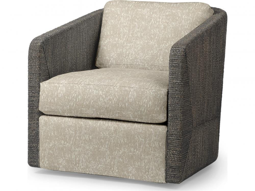 Palecek Carmine Swivel Mocha Wash Lounge Chair, Grade L  Mocha Wash