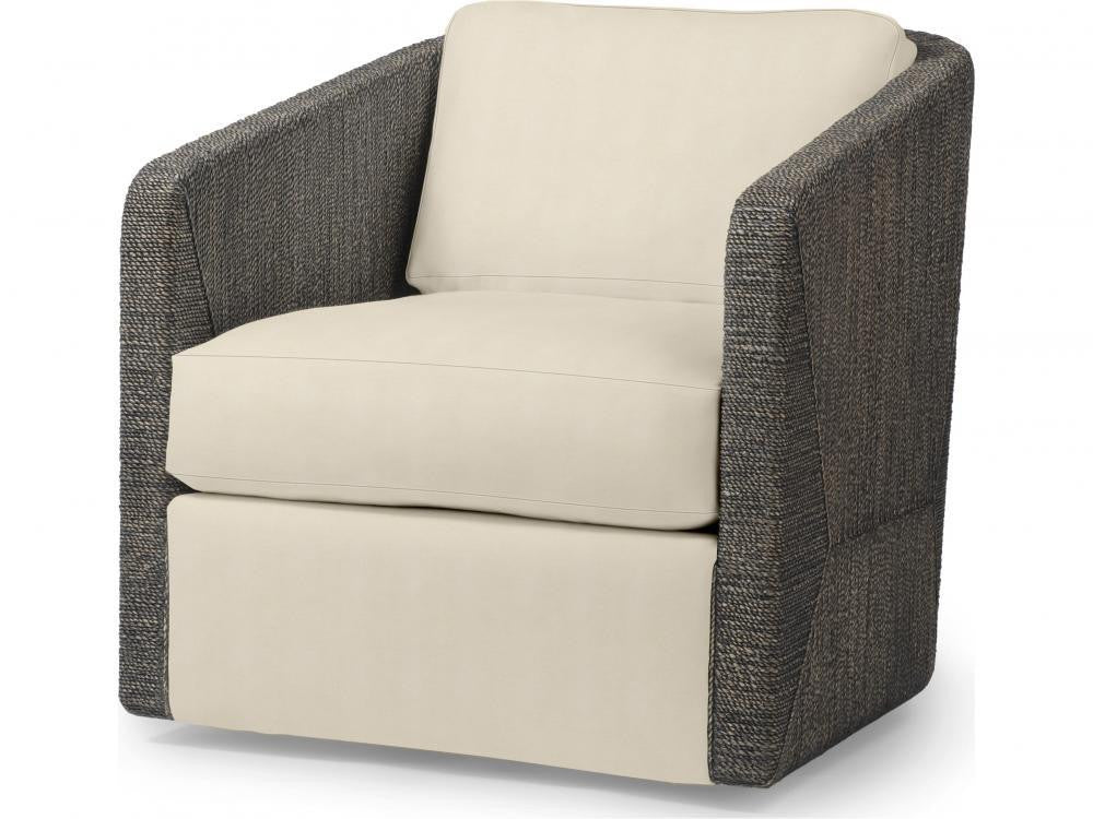 Palecek Carmine Swivel Mocha Wash Lounge Chair, Grade E  Mocha Wash