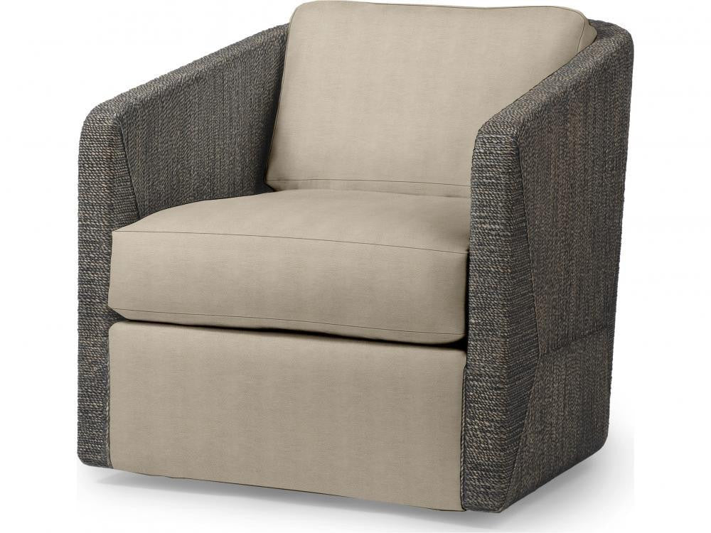 Palecek Carmine Swivel Mocha Wash Lounge Chair, Grade E  Mocha Wash