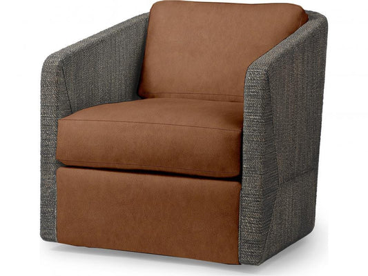 Palecek Carmine Swivel Mocha Wash Lounge Chair, Grade L  Mocha Wash