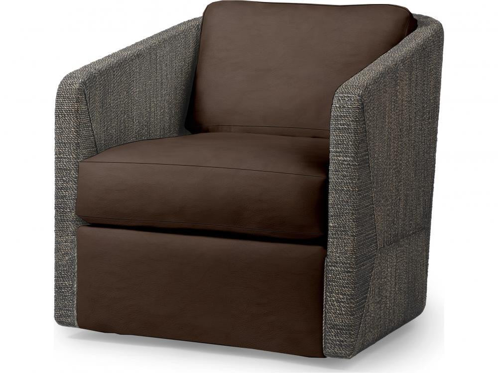 Palecek Carmine Swivel Mocha Wash Lounge Chair, Grade M  Mocha Wash