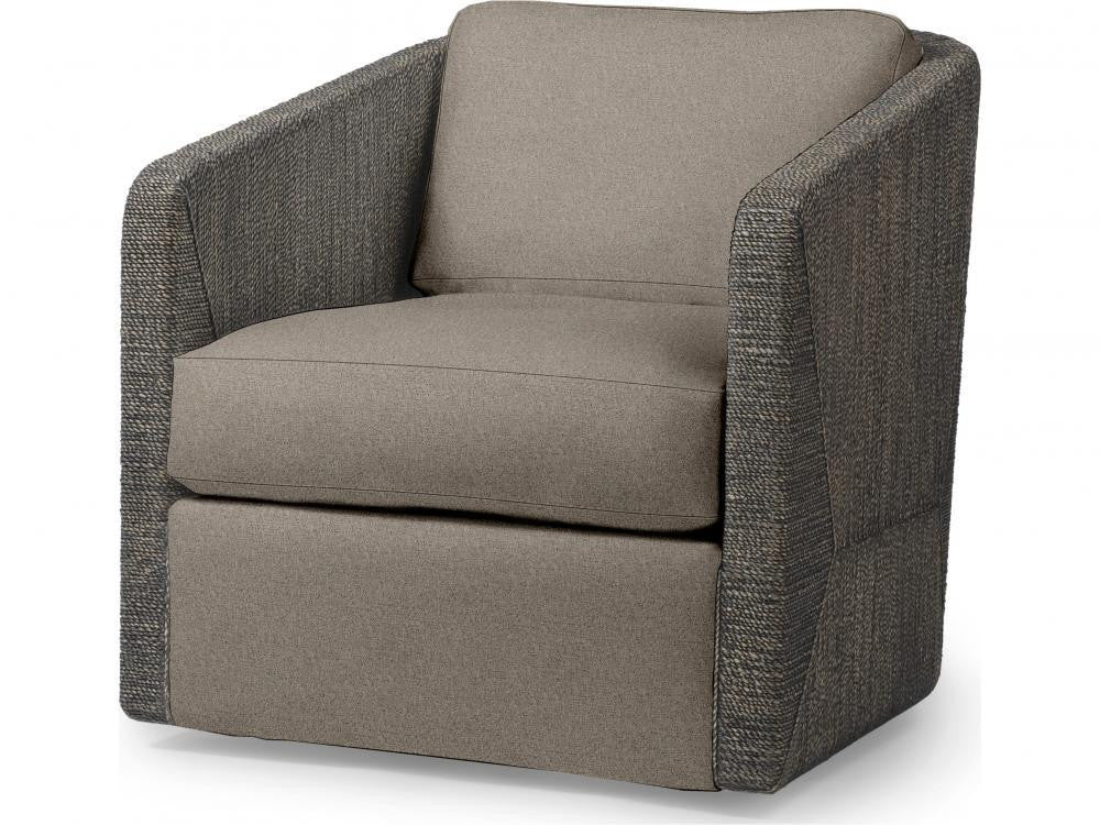 Palecek Carmine Swivel Mocha Wash Lounge Chair, Grade C  Mocha Wash