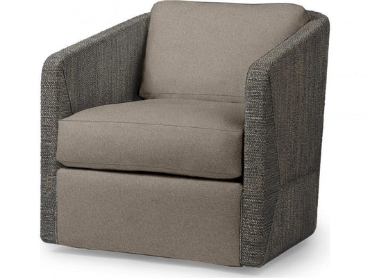 Palecek Carmine Swivel Mocha Wash Lounge Chair, Grade C  Mocha Wash