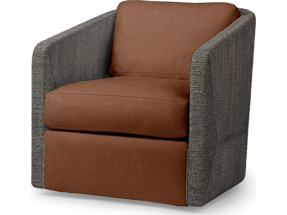 Palecek Carmine Swivel Mocha Wash Lounge Chair, Grade M  Mocha Wash