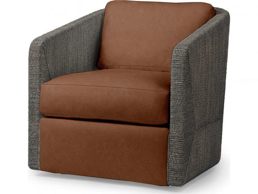 Palecek Carmine Swivel Mocha Wash Lounge Chair, Grade M  Mocha Wash