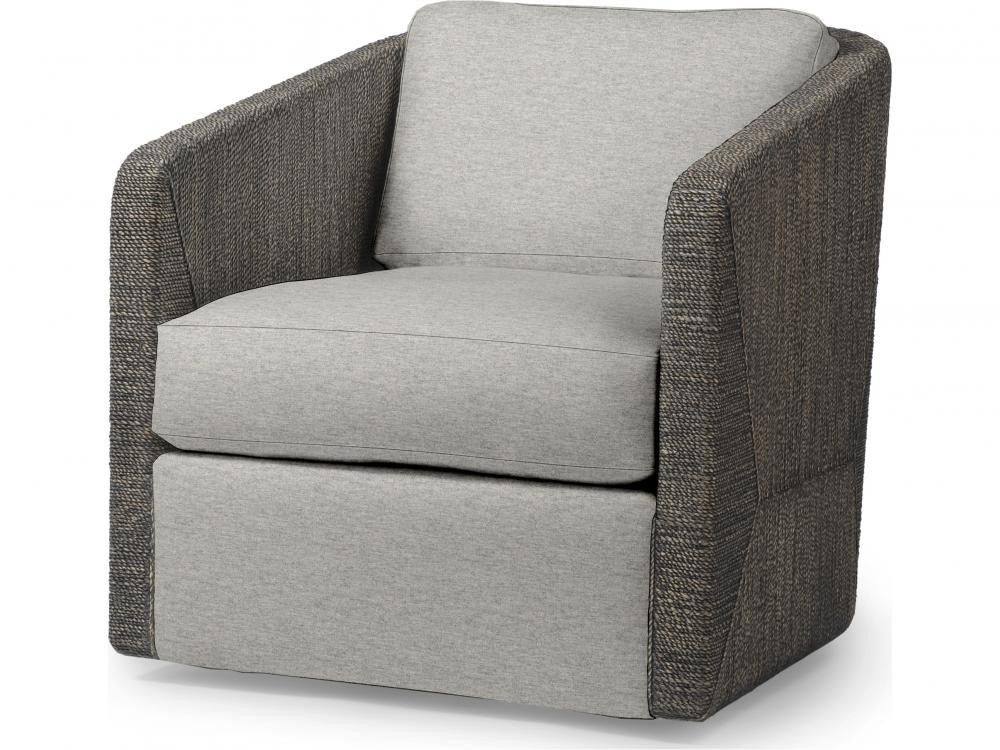 Palecek Carmine Swivel Mocha Wash Lounge Chair, Grade E  Mocha Wash
