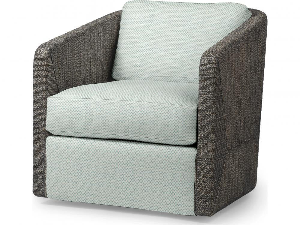 Palecek Carmine Swivel Mocha Wash Lounge Chair, Grade G  Mocha Wash