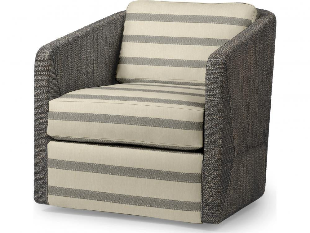 Palecek Carmine Swivel Mocha Wash Lounge Chair, Grade G  Mocha Wash
