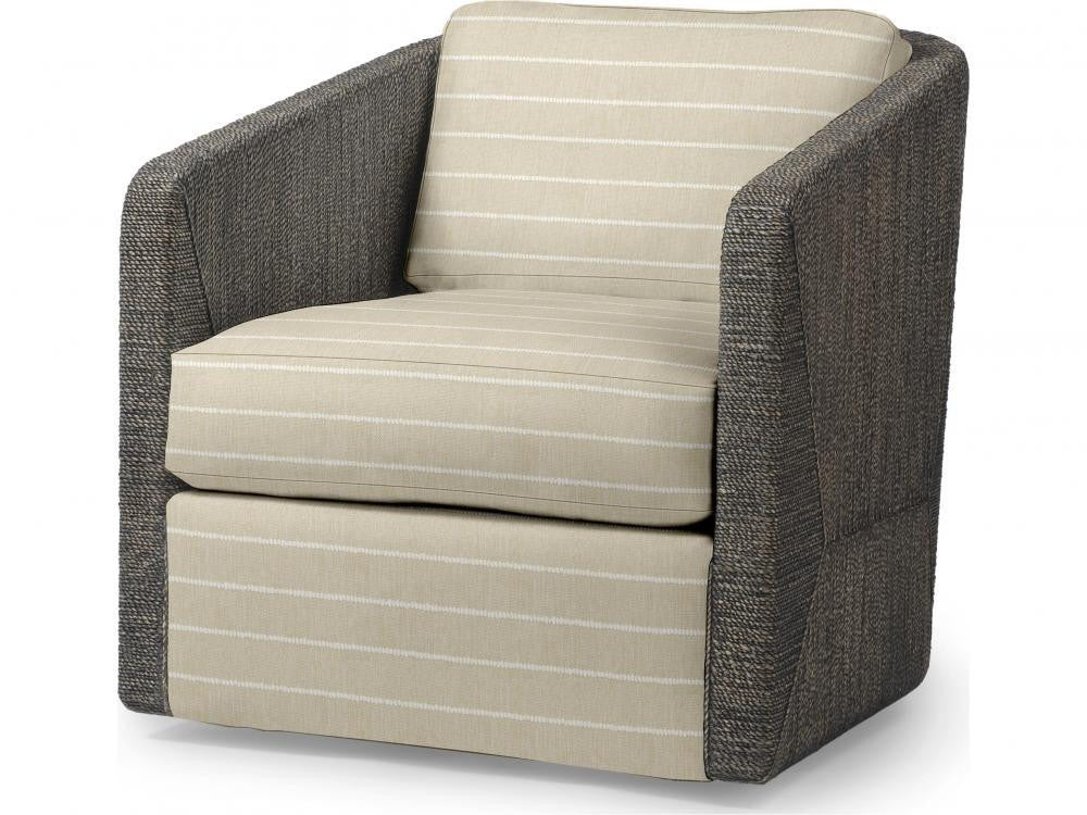 Palecek Carmine Swivel Mocha Wash Lounge Chair, Grade L  Mocha Wash