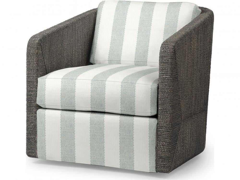 Palecek Carmine Swivel Mocha Wash Lounge Chair, Grade G  Mocha Wash