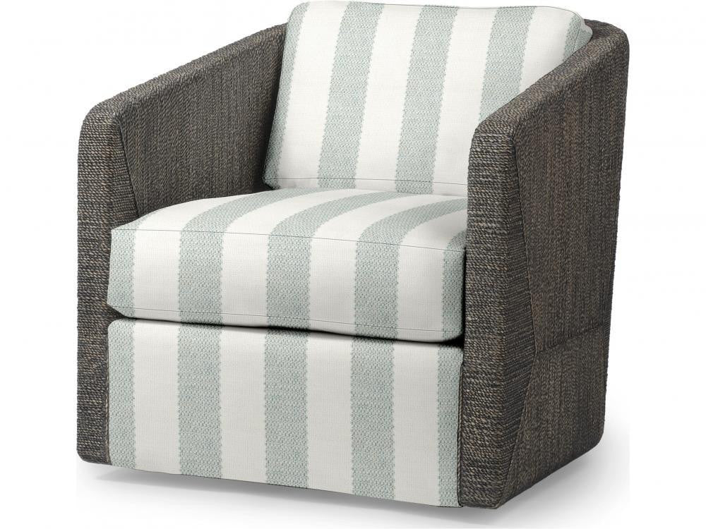 Palecek Carmine Swivel Mocha Wash Lounge Chair, Grade G  Mocha Wash