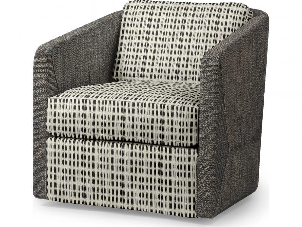 Palecek Carmine Swivel Mocha Wash Lounge Chair, Grade G  Mocha Wash