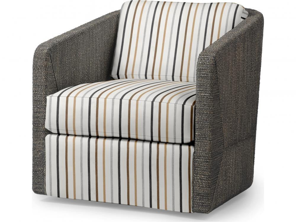 Palecek Carmine Swivel Mocha Wash Lounge Chair, Grade G  Mocha Wash