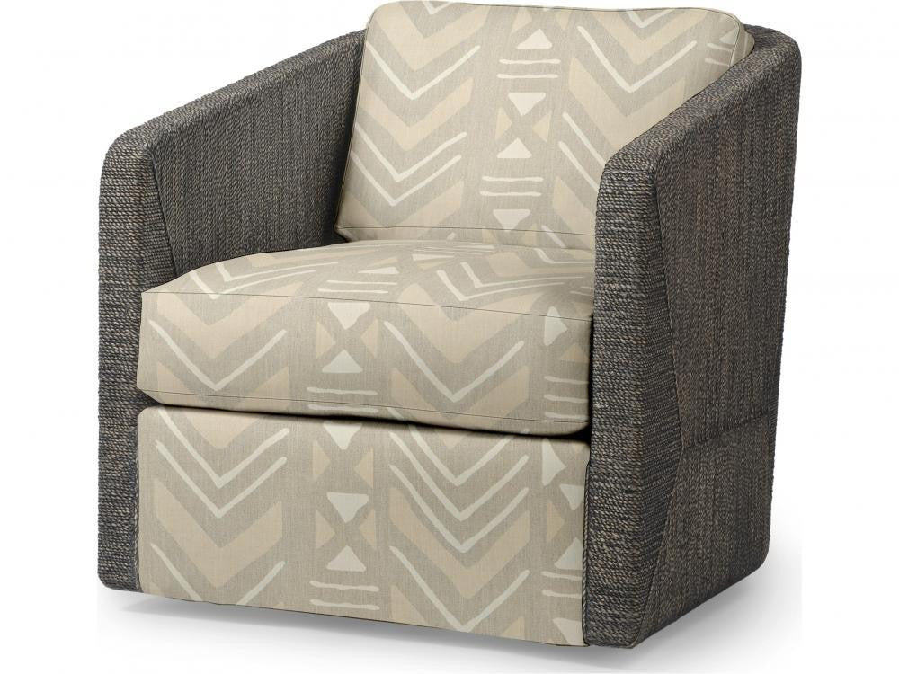 Palecek Carmine Swivel Lounge Chair, Mocha Wash Mocha Wash