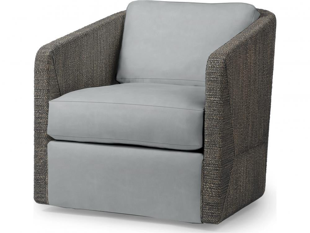 Palecek Carmine Swivel Mocha Wash Lounge Chair, Grade L  Mocha Wash