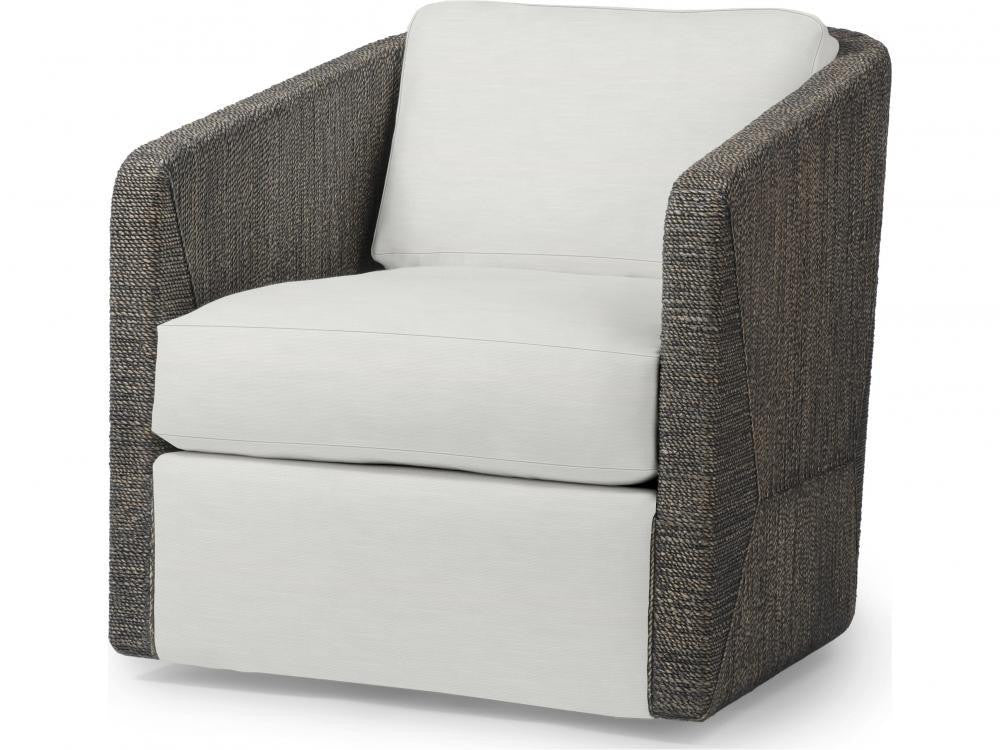 Palecek Carmine Swivel Mocha Wash Lounge Chair, Grade C  Mocha Wash
