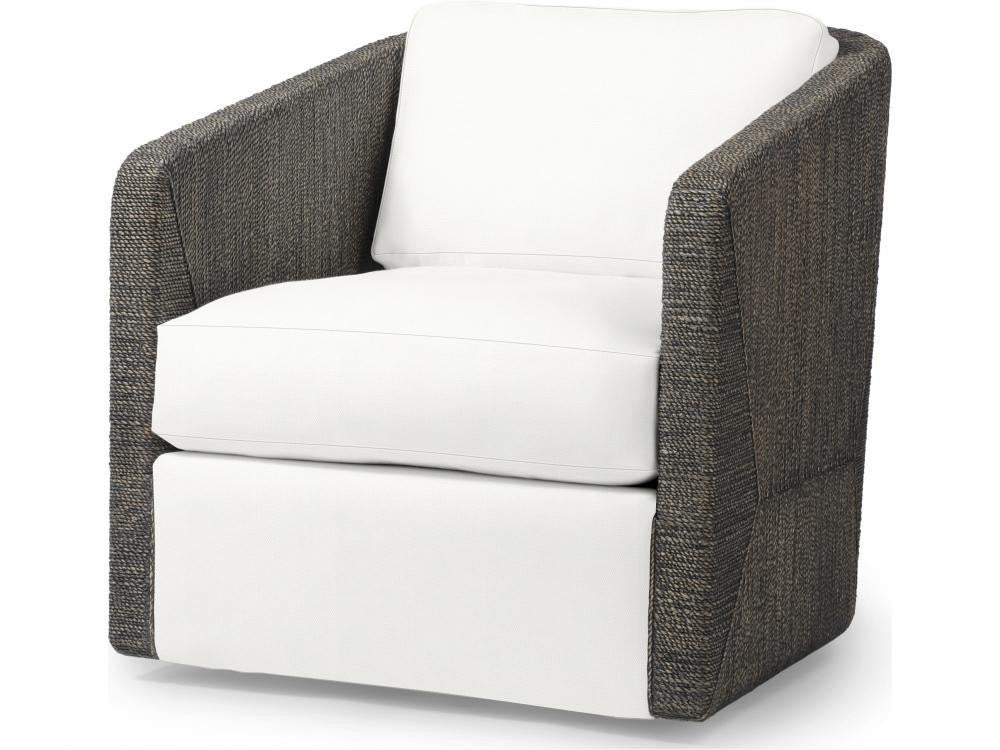 Palecek Carmine Swivel Mocha Wash Lounge Chair, Grade E  Mocha Wash