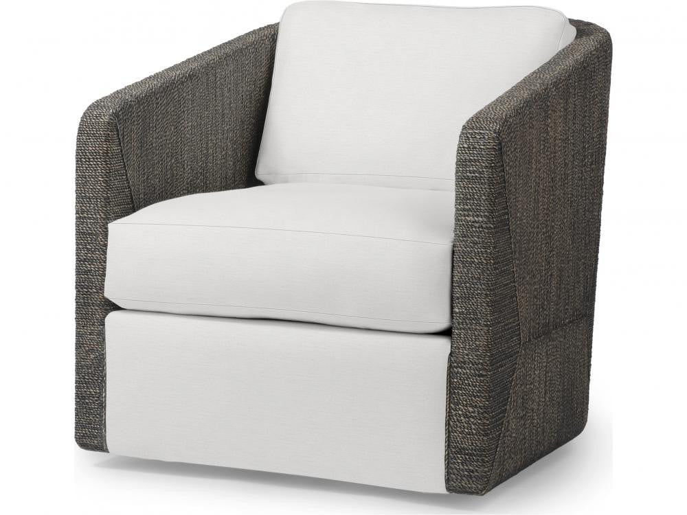 Palecek Carmine Swivel Mocha Wash Lounge Chair, Grade E  Mocha Wash
