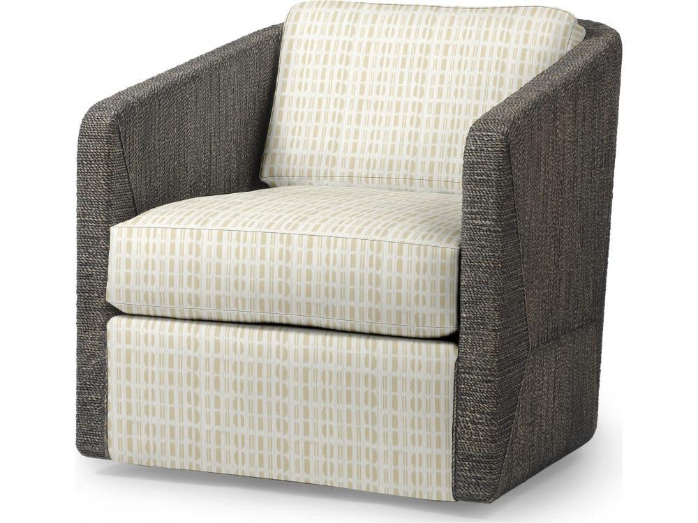 Palecek Carmine Swivel Mocha Wash Lounge Chair, Grade G  Mocha Wash