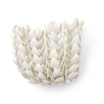 Palecek Coco Magnolia Wall Sconce, 1-Light, Off-White, 20"W (2416-79 3706TN27)