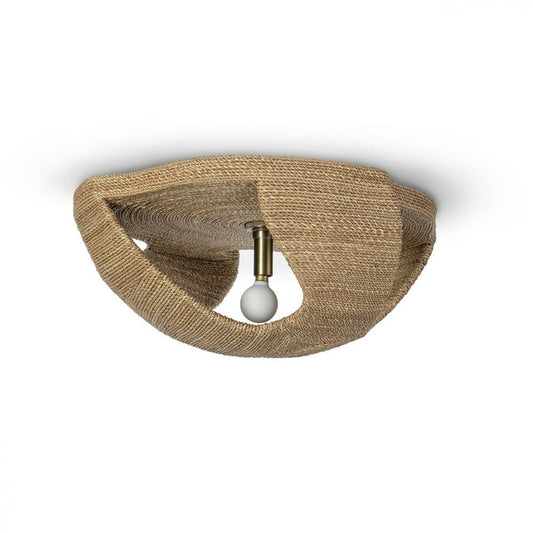Palecek Corsica Flush Mount Natural Antique Brass, Whitewash