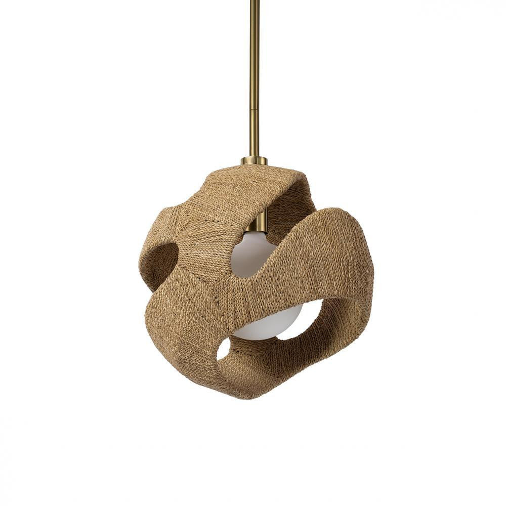 Palecek Corsica Pendant Mini Natural Antique Brass with Natural