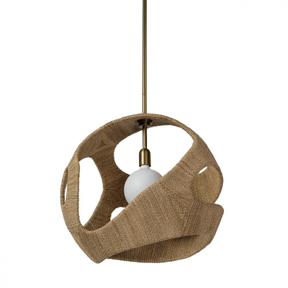 Palecek Corsica Pendant Small Natural Antique Brass with Natural