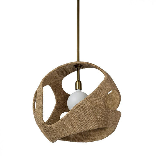 Palecek Corsica Pendant Small Natural Antique Brass with Natural