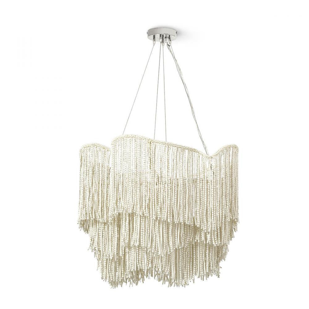 Palecek Elena Chandelier Cream, Nickel