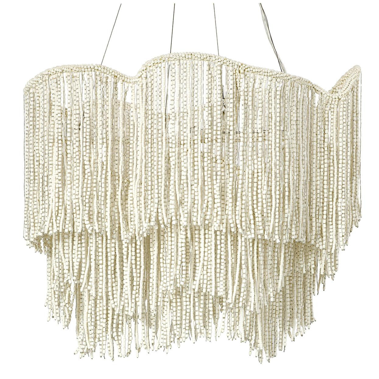 Palecek Elena Chandelier, 4-Light, Cream, Nickel, 28"W (2332-79 3706TQ0L)