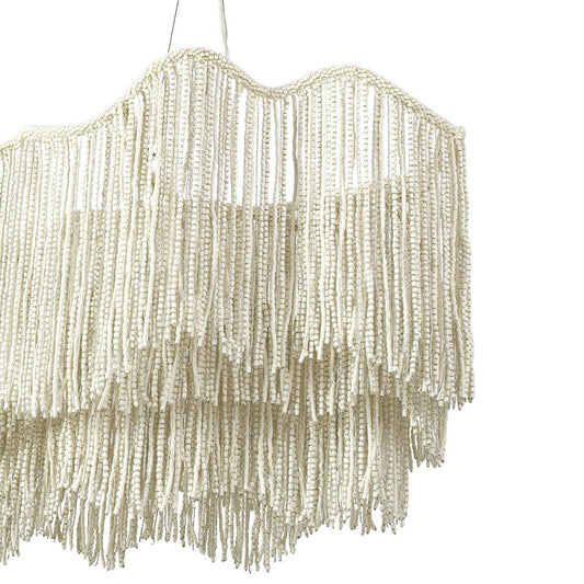 Palecek Elena Linear Chandelier, 6-Light, Cream, Nickel, 54.25"W (2331-79 3706TQ0K)