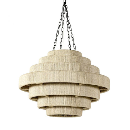 Palecek Everly Outdoor Pendant Natural, Matte Black